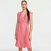 J. Crew Dresses | Nwt J. Crew Pink Linen Cupro V-Neck Cap Sleeve Sheath Faux Wrap Midi Dress | Color: Pink | Size: 6
