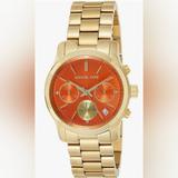 Michael Kors Accessories | Michael Kors Women's Mk6162 Gold Runway Watch | Color: Gold/Orange | Size: Os