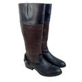 Ralph Lauren Shoes | *Ralph Lauren Marlena Ii Leather Riding Boots Womens 9.5b Black Brown Zip Buckle | Color: Black/Brown | Size: 9.5