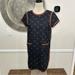 Madewell Dresses | Madewell Black Dress With Brown Embroidered Details - Size M | Color: Black | Size: M