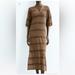 Zara Dresses | Nwt Zara Long Knit Kaftan Crochet Dress In Size Xs-S | Color: Brown | Size: Xs