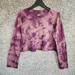 Pink Victoria's Secret Tops | Pink Victorias Secret Top Womens Medium Cropped Crew Neck Tie Dye Purple Casual | Color: Pink/Purple | Size: M