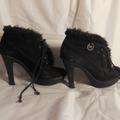 Michael Kors Shoes | Michael Kors Carlie Faux Fur Lace Up High Heel Ankle Booties Black Size 10m | Color: Black | Size: 10m