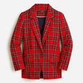 J. Crew Jackets & Coats | Nwt-0-J. Crew Willa Blazer In Good Tidings Plaid Wool Blend - Deep Ruby | Color: Tan | Size: 0