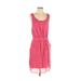 Banana Republic Casual Dress Scoop Neck Sleeveless: Pink Print Dresses - Women's Size 0