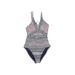 Tommy Bahama One Piece Swimsuit: Gray Brocade Swimwear - Women's Size 6
