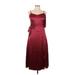 Sugar Lips Casual Dress - Midi: Burgundy Dresses - Women's Size Medium