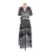 Jessica Simpson Casual Dress - Midi V Neck Short sleeves: Blue Aztec or Tribal Print Dresses - Women's Size Small