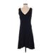 Ralph Lauren Black Label Casual Dress - A-Line V Neck Sleeveless: Black Solid Dresses - Women's Size 4