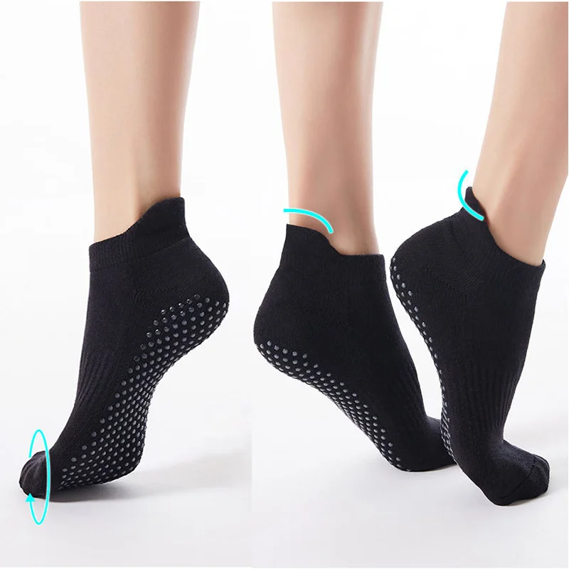Chaussons coordonnants pour yoga, chaussettes collantes pour yoga, pilates, barre, sports d'entraînement à domicile