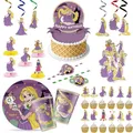 Fournitures de fête à thème Raiponce pour enfants tasse assiette sac cadeau ballon fête