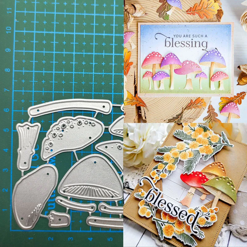 Champignon bricolage cartes Scrapbooking décor gaufrage matrices découpe pochoirs dossier artisanat délicat métal matrices de découpe bricolage