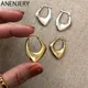 ANENJERY-Boucles d'oreilles créoles géométriques en argent pour hommes et femmes boucles d'oreilles
