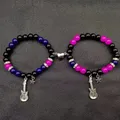 Bracelet de couple à attraction magnétique d'amour perlé bracelets assortis pour filles qui se