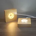 Lampe LED carrée en bois massif veilleuse support de lampes d'affichage USB support de lumières