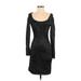 White House Black Market Casual Dress - Bodycon: Black Marled Dresses - Women's Size 2X-Small