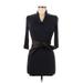 Theory Casual Dress - Bodycon Cowl Neck 3/4 sleeves: Black Solid Dresses - Women's Size Medium