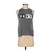 DKNY Sleeveless T-Shirt: Gray Tops - Women's Size Small