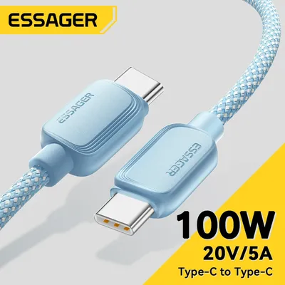 Essager 100 W USB Typ C auf USB C Kabel 5A PD Schnellladekabel Typ C Draht für Xiaomi Samsung Huawei Image
