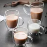 4 Größen hitze beständiger klarer doppelwandiger hoher Boro silikat glas becher mit Griff Kaffee