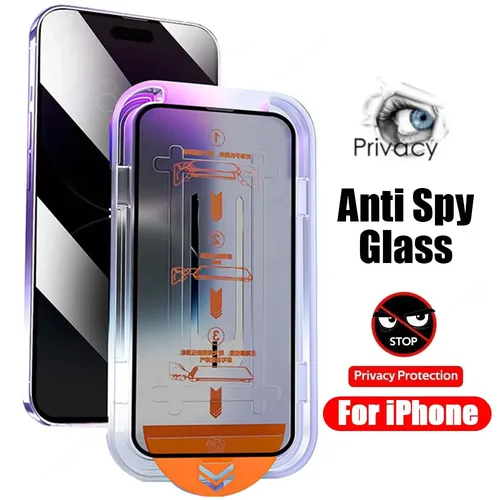 Privatsphäre staubfreies gehärtetes Glas für iPhone 15 14 13 12 11 pro max mini xs max xr 14 plus