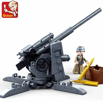 115 Stücke WW2 Militär 88 MM Flak Anti-Tank Waffe Modell Bausteine Set Lernspielzeug für Kinder Image