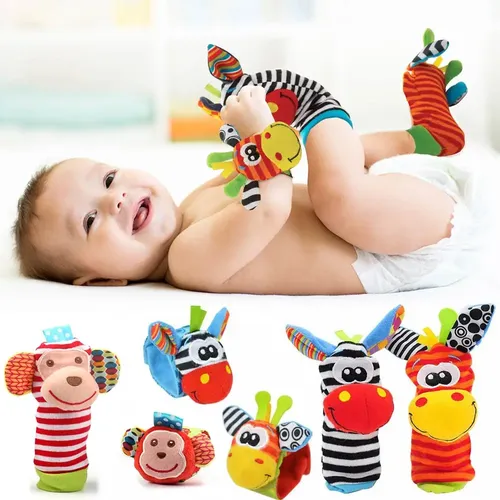 Baby Spielzeug 0 12 Monate Stofftier Baby Rassel Socken Sound Handgelenk Rassel Säugling