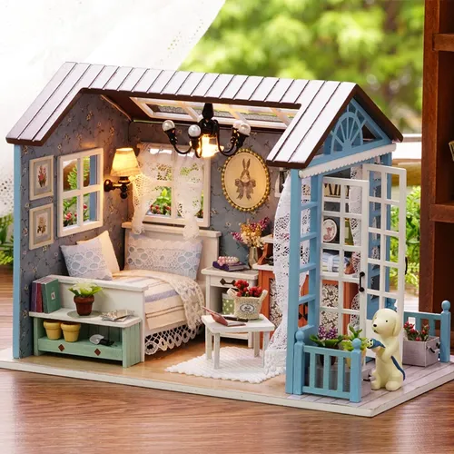 Puppenhaus Gebäude Montage haus DIY Mini Puppenhaus Spielzeug Möbel Spielzeug Kinder Geburtstags