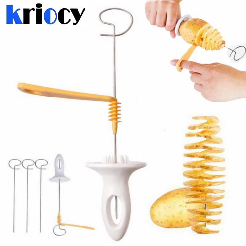 Drehen Kartoffel Slicer Edelstahl Kunststoff Twisted Kartoffel Scheibe Cutter Spirale Kreative Küche Gadgets Gemüse Werkzeuge