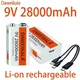 2023 9 V 28000mAh Li-Ionen-Akku Micro-USB-Akkus 9 V Lithium für Multimeter-Mikrofon Spielzeug