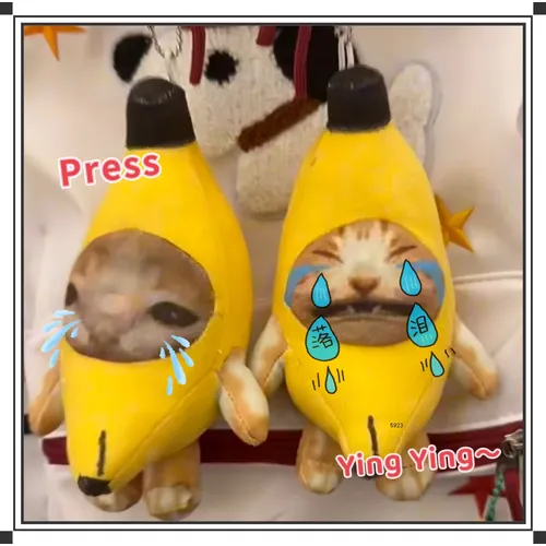 Bananen katze Plüsch Anhänger weinende Katze bittere Katze niedliche Stoff puppe Anhänger
