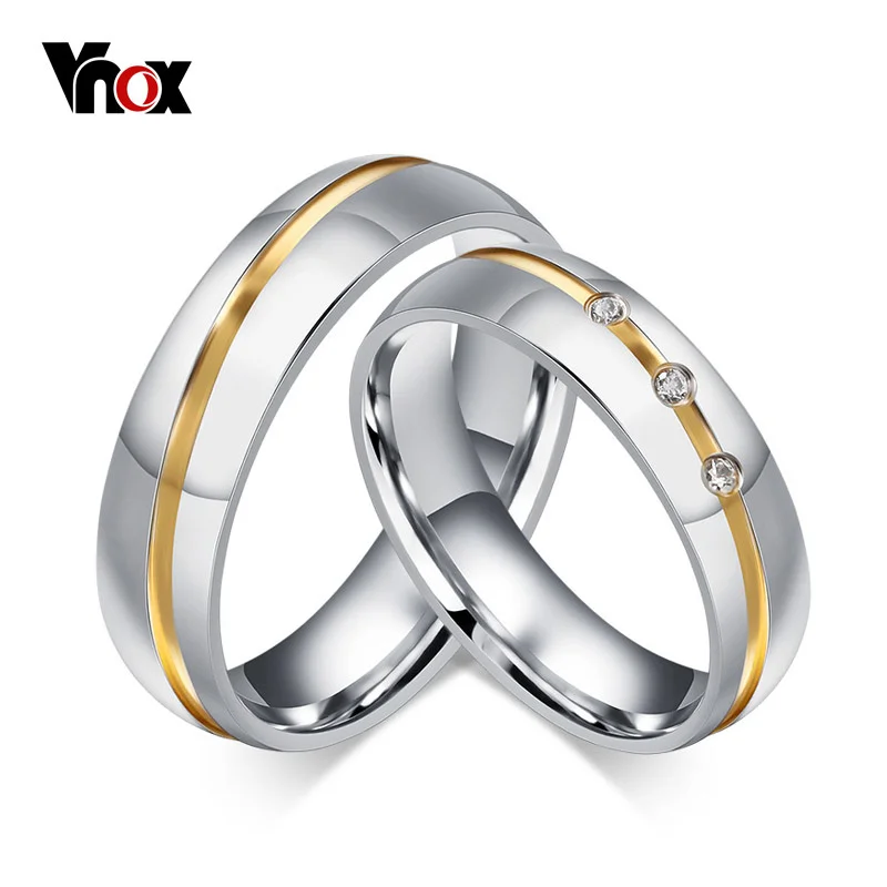 Vnox Eheringe für Damen/Herren, 316l Edelstahl, Schmuck für 1 Stück Image