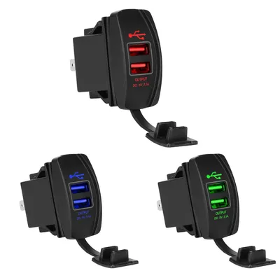 24V 12V Auto USB Ladegeräte 3,0 LED Buchse Power Adapter Splitter Für Lkw Anhänger Off Road 4x4 Caravan RV Motorrad Zubehör Image
