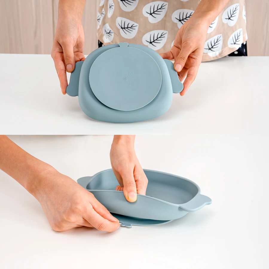 Babynahrung qualität Silikons chale für Babys Ess platte Cartoon Hund Kinder Gerichte Kleinkind Training Geschirr Baby Zeug Image