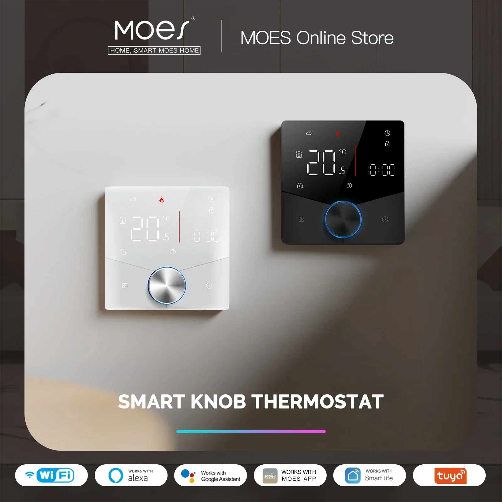 Moes wifi smart heiz knopf thermostat lcd display touchscreen temperatur regler für wasser gaskessel elektrische heizung Image
