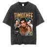 High Street Fashion uomo donna Retro T Shirt Timothee chalamet Graphic Clothes top Quality Cotton