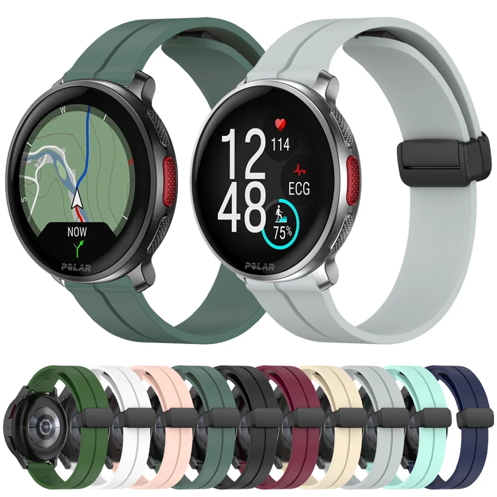 Magnetisches Schnallenarmband für POLAR Vantage V3 M/M2 Band für Polar Grit X Pro Titan Armband IGNITE 3 2 Pacer Sport Silikon 20 22 mm Image