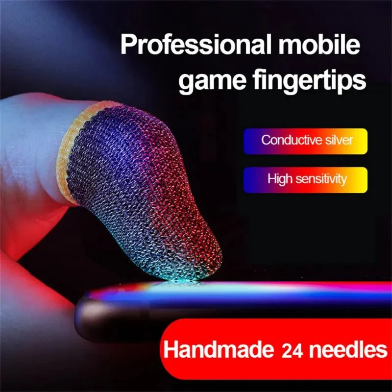 40 stücke Handy-Spiel Fingertip Handschuhe Für PUBG Gamer Schweißfest Anti-slip Touchscreen Finger Sleeve Atmungs Gaming Finger abdeckung Image