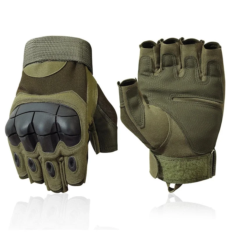 Motorrad Outdoor taktische Handschuhe Hard Knuckle Paintball Airsoft Jagd Kampf Reiten Wandern Rock-Climb Halb finger Handschuhe Image