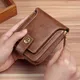 Vintage Herren Brieftasche Pu Leder kurze Geldbörse Hasp Reiß verschluss Clutch einfarbige