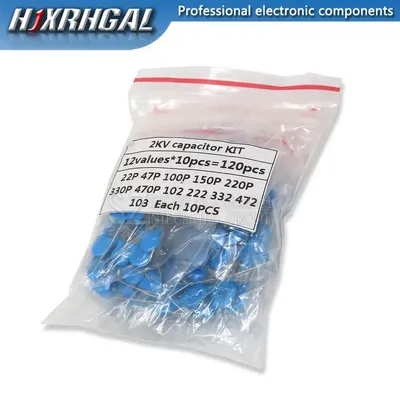 DIY-Kit 120 Stück = 12 Wert * 10 Stück 2kV Keramik kondensator-Kit 2kV 22p 47p 150p 220p 330p 470p Image