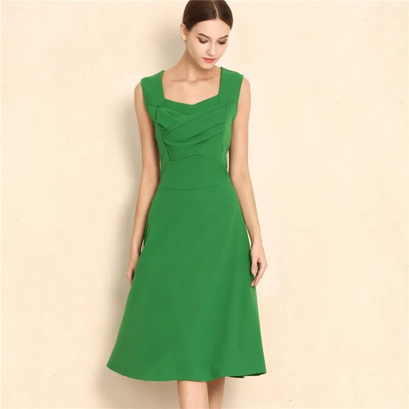 Hepburn Stil Vintage Kleid neue Frauen ärmellose große Schaukel sexy Party kleid plus Größe S-3XL