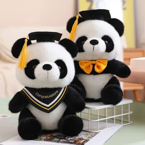 26cm kawaii Arzt Panda Plüschtiere kawaii Panda Bären mit Lehr hut Plüsch puppe Stofftier Spielzeug