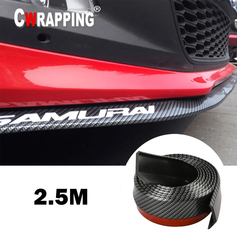 Auto Paraurti Anteriore Labbro In Fibra di Carbonio Gomma Protezione Universale Paraurti Labbro Striscia Spoiler Gonna Laterale Protezione In Gomma Antigraffio