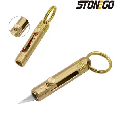 Stone go Messing Mini Papier messer Selbstverteidigung Schlüssel anhänger Bolzen feines