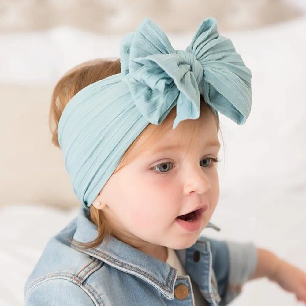 Solide Kabel bogen Baby Stirnband für Kinder Nylon Schichten Kopf bedeckung Kinder elastische Turban Kopf wickel Neugeborene Jungen Mädchen Haarschmuck Image