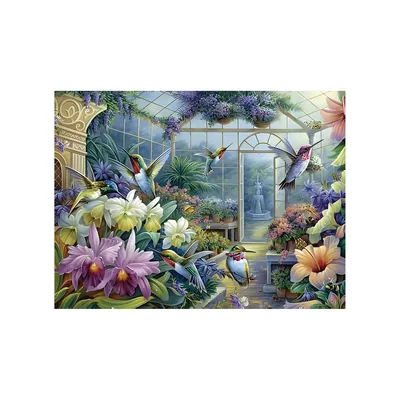 Kolibri Garten Kreuzstich DIY Stickerei Kits 11CT 9CT Modisches Zuhause Gedruckt Handarbeit Blumenserie Material Pack Set