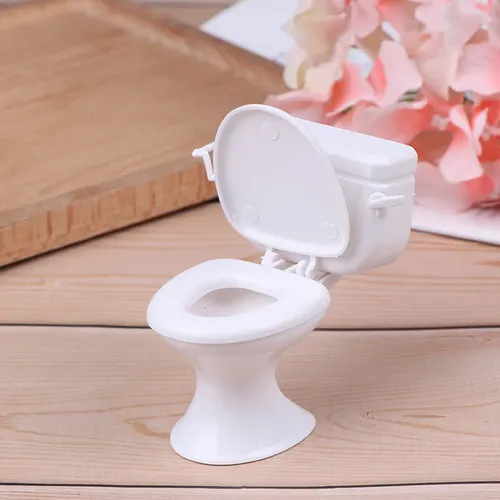 Puppenhaus Möbel Vintage Badezimmer Modellierung weiße Toilette Puppenhaus Miniatur Baby so tun als