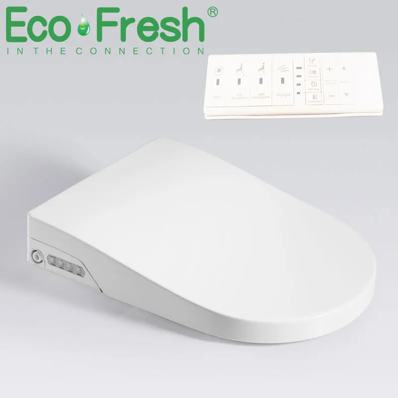 EcoFresh D U-form Smart wc sitz Elektrische Bidet abdeckung smart nachtlicht intelligente bidet sprayer wärme saubere trocken massage Image