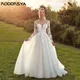 RODRSYA Pastrol Abiti da sposa per la donna Maniche lunghe Illusion Back Scoop Abiti daRODDRSYA